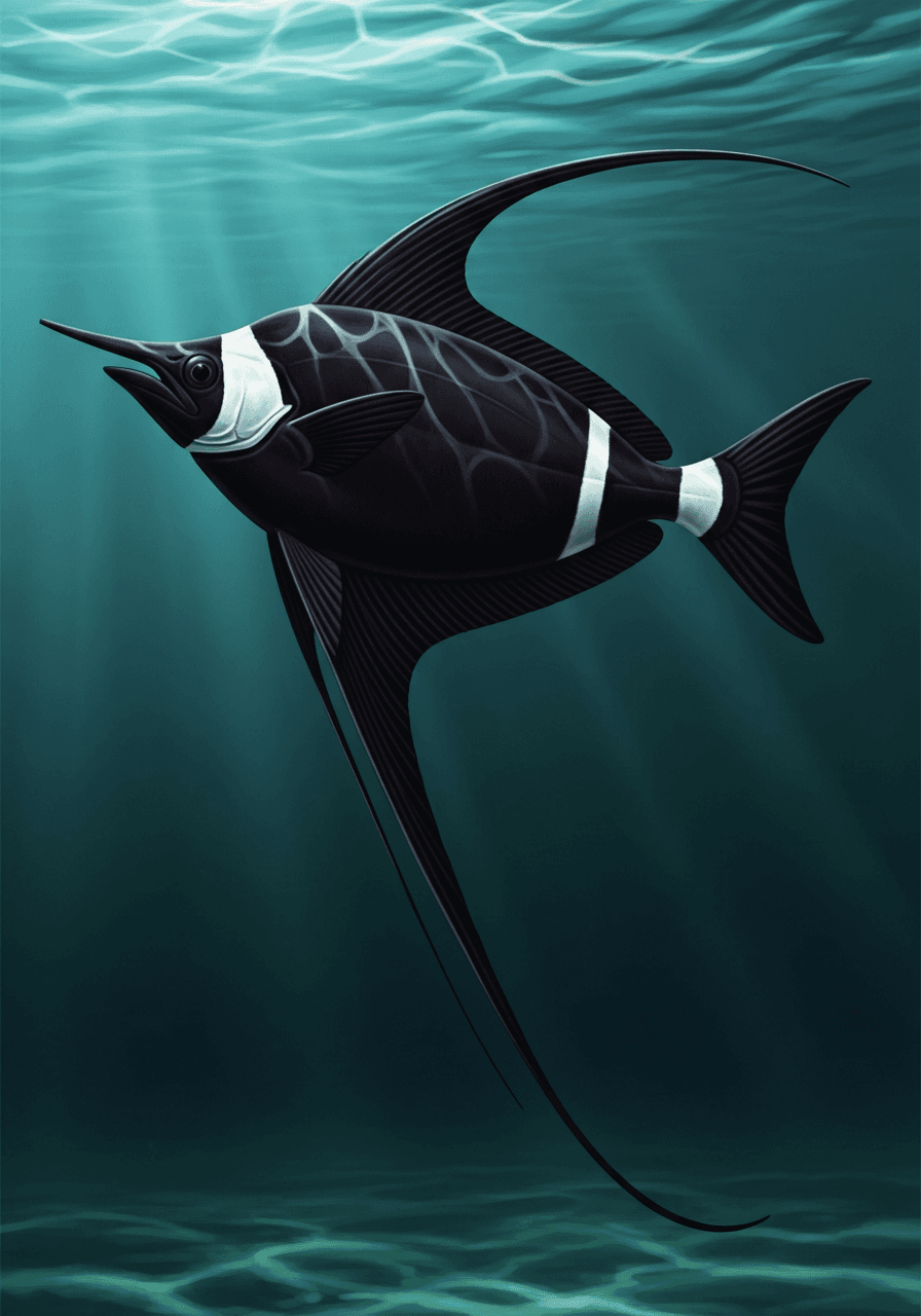 Black Ghost Knife Fish (Apteronotus albifrons) — premium specimen