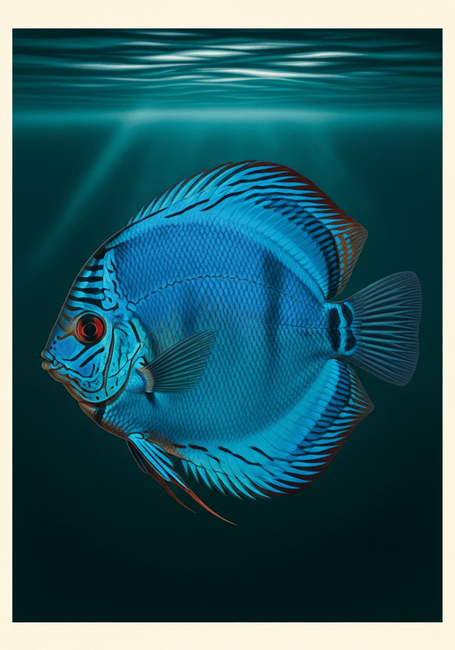 Blue Diamond Discus (Symphysodon aequifasciatus) — premium specimen