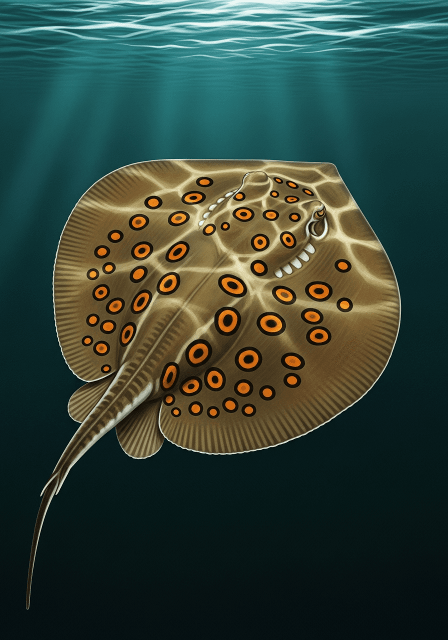 Freshwater Stingray Motoro (Potamotrygon motoro) — premium specimen