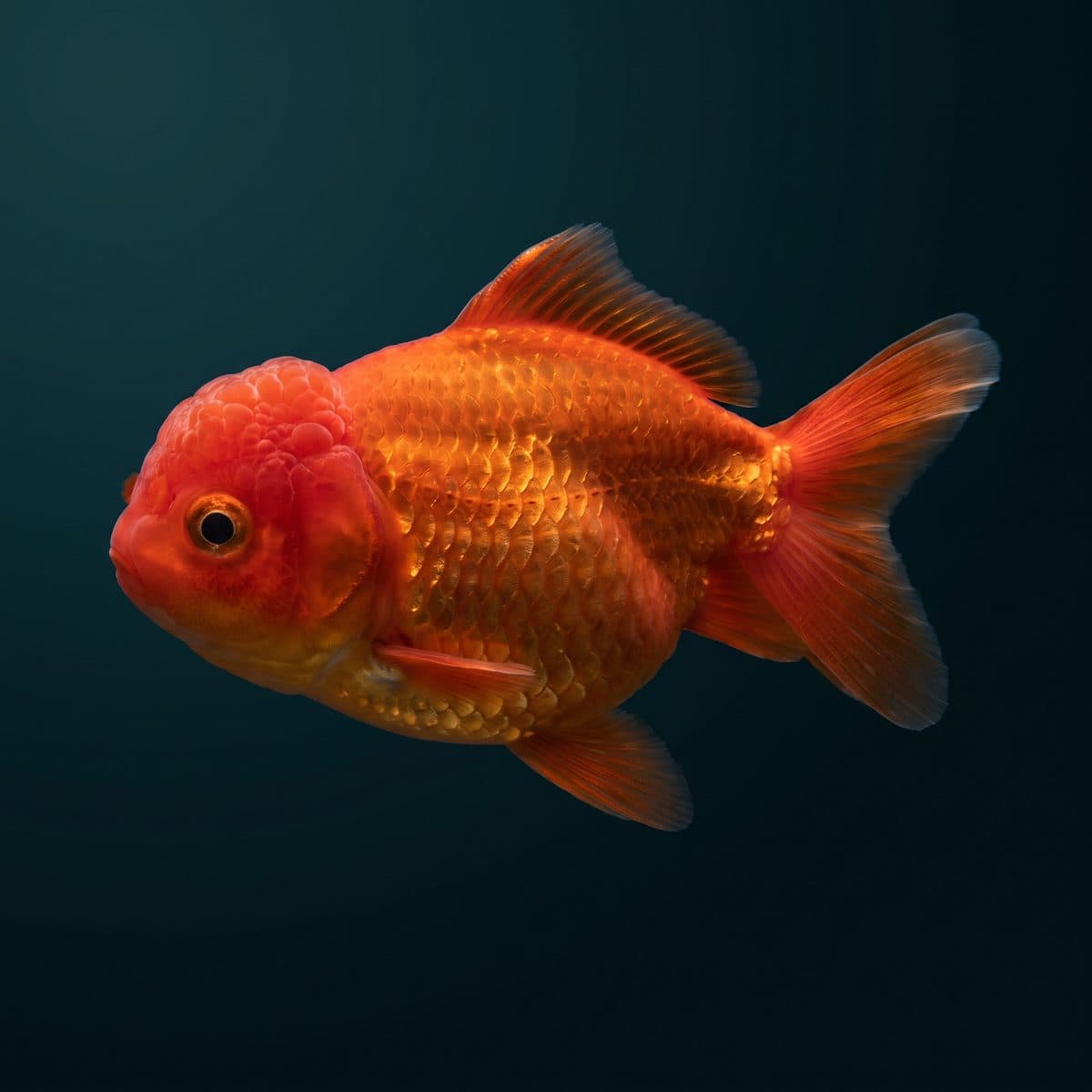 Oranda Goldfish (Carassius auratus) — red cap specimen