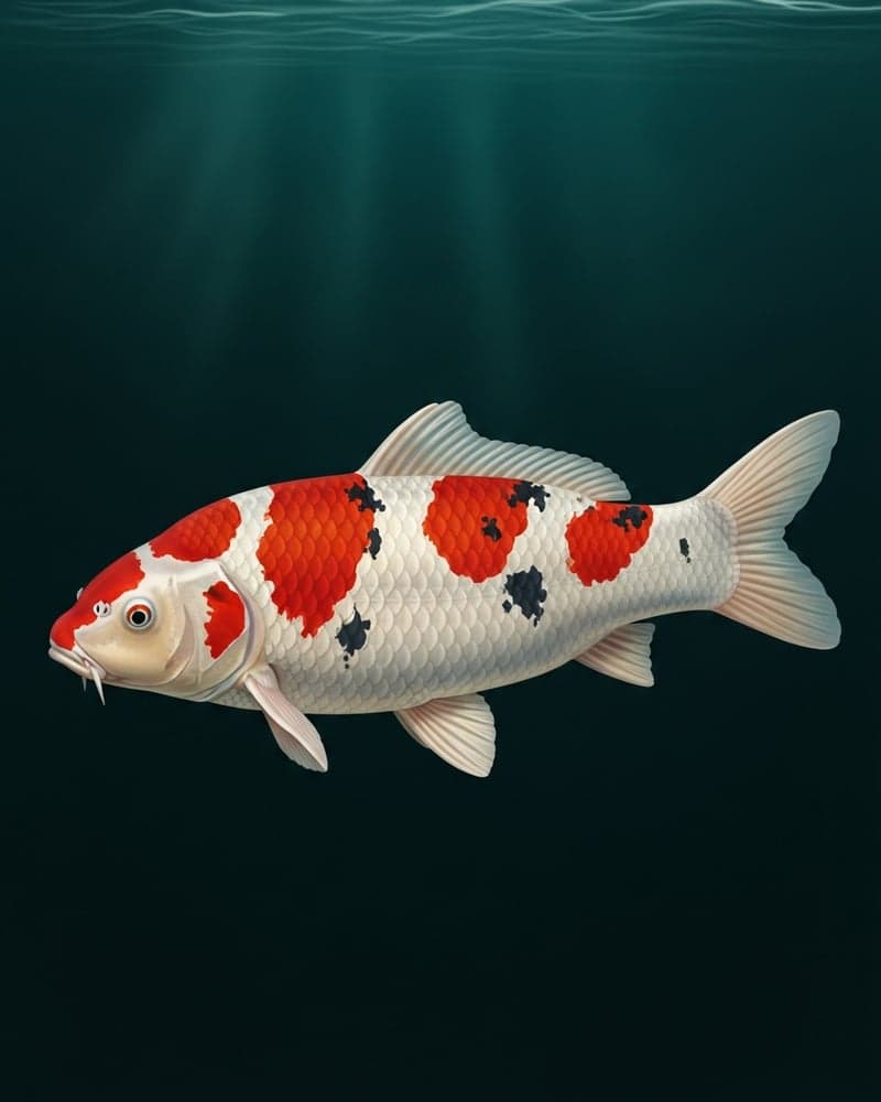 Sanke Koi (Cyprinus rubrofuscus) — Taisho Sanshoku Japanese import